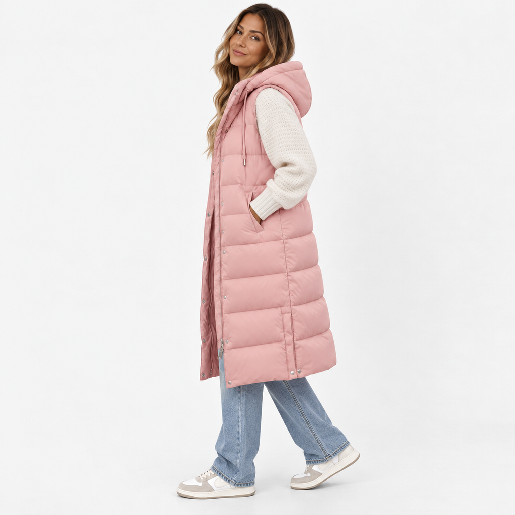 Elowyn - Longline Sleeveless Puffer Vest