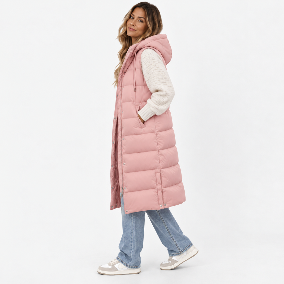Elowyn - Longline Sleeveless Puffer Vest