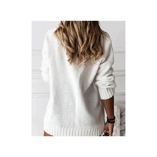 Erin Collection | Women's Oversized V-Neck Sweater with Ribbed Trim | Soft Knitwear for Comfortable Layering 5