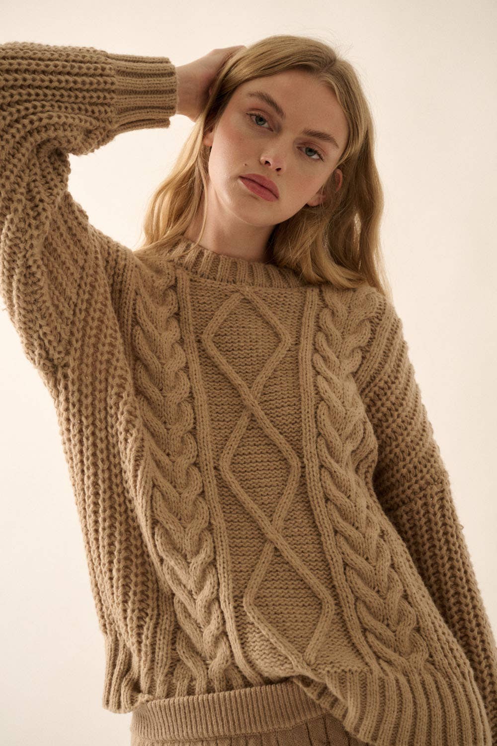 Fern Collection | Women's Jumper with Cable Knit Texture | Relaxed Fit for Cozy Comfort 0