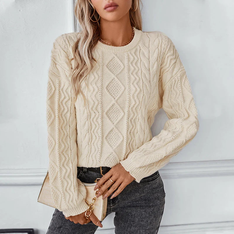 Fern Collection | Women's Jumper with Cable Knit Texture | Relaxed Fit for Cozy Comfort 3