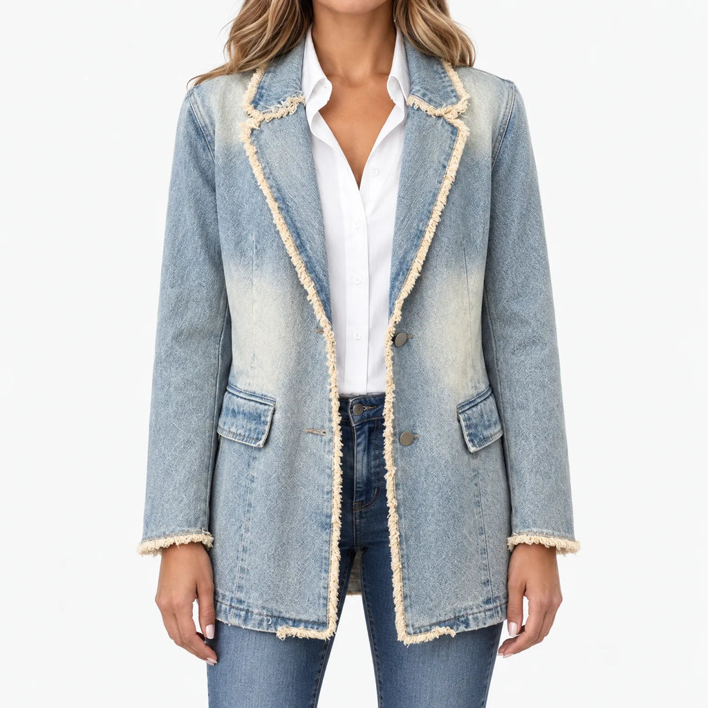 Frayden - Distressed Denim Blazer Evelyn