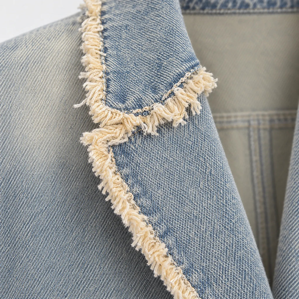 Frayden - Distressed Denim Blazer Evelyn