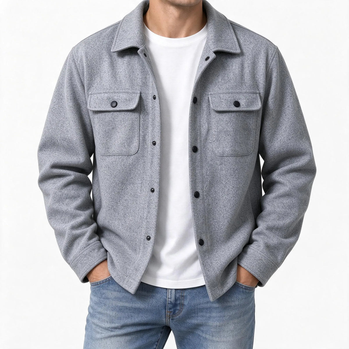 Gregg  - Casual Button Front Shirt Jacket