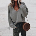 Gwen Collection | Women's Oversized V-Neck Sweater with Drop Shoulder Design | Cozy Long Sleeve Pullover for Layered Comfort 0