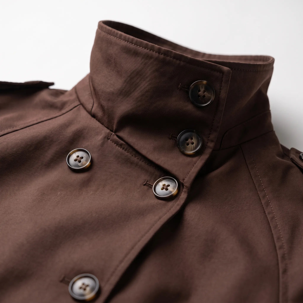 Jacquelyn  - Women's Short Double Breasted Trench Jacket