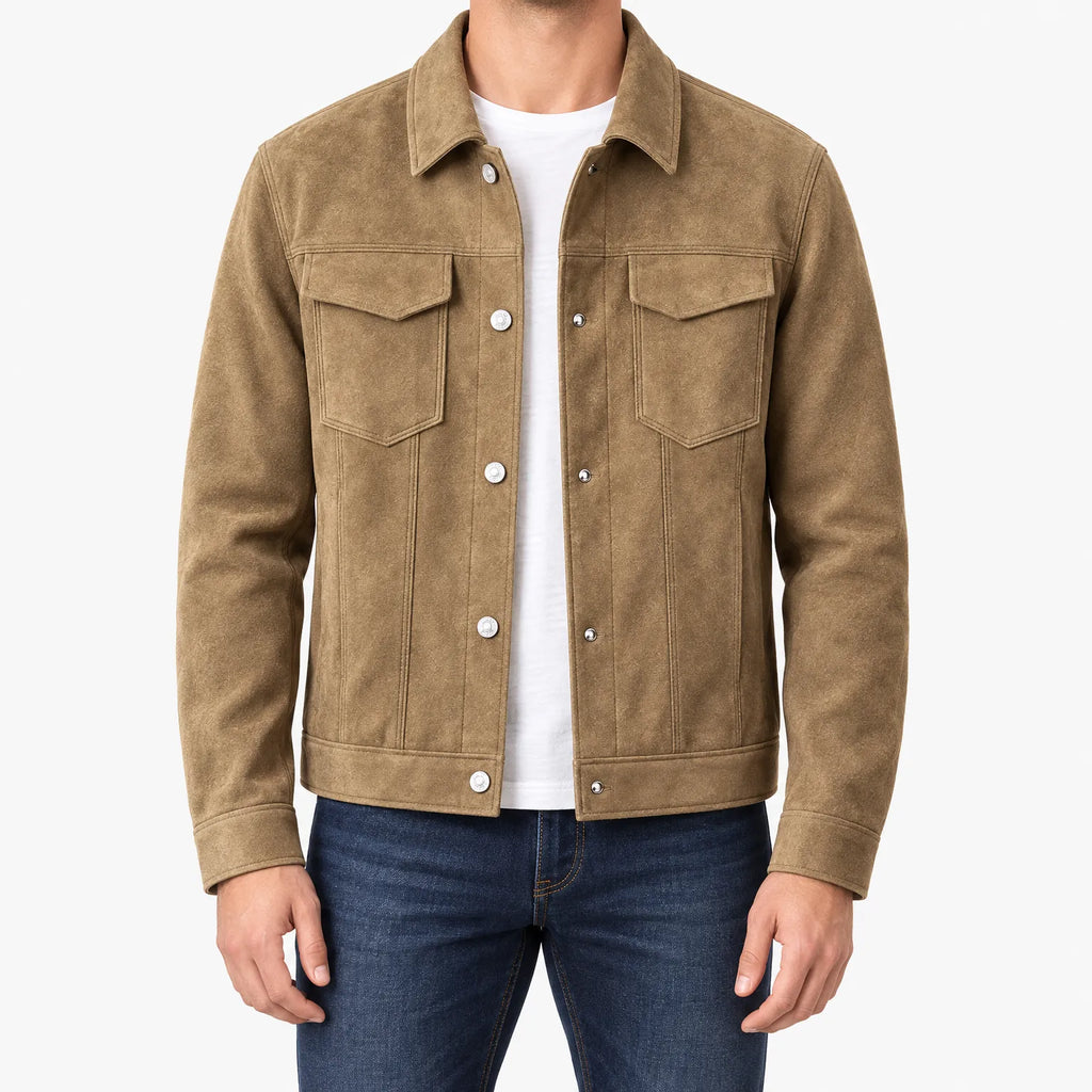 James  - Classic Collared Button Front Casual Jacket