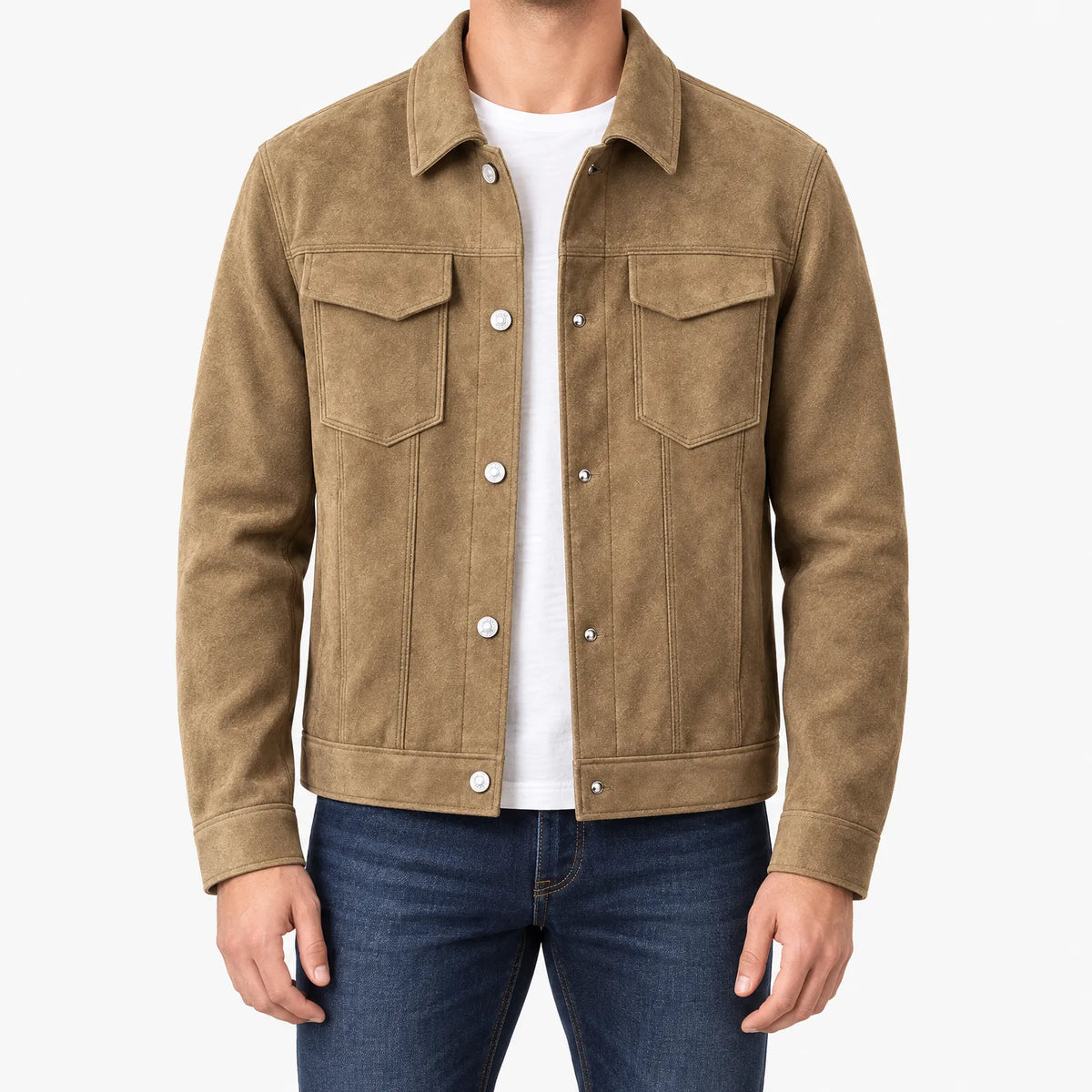 James  - Classic Collared Button Front Casual Jacket