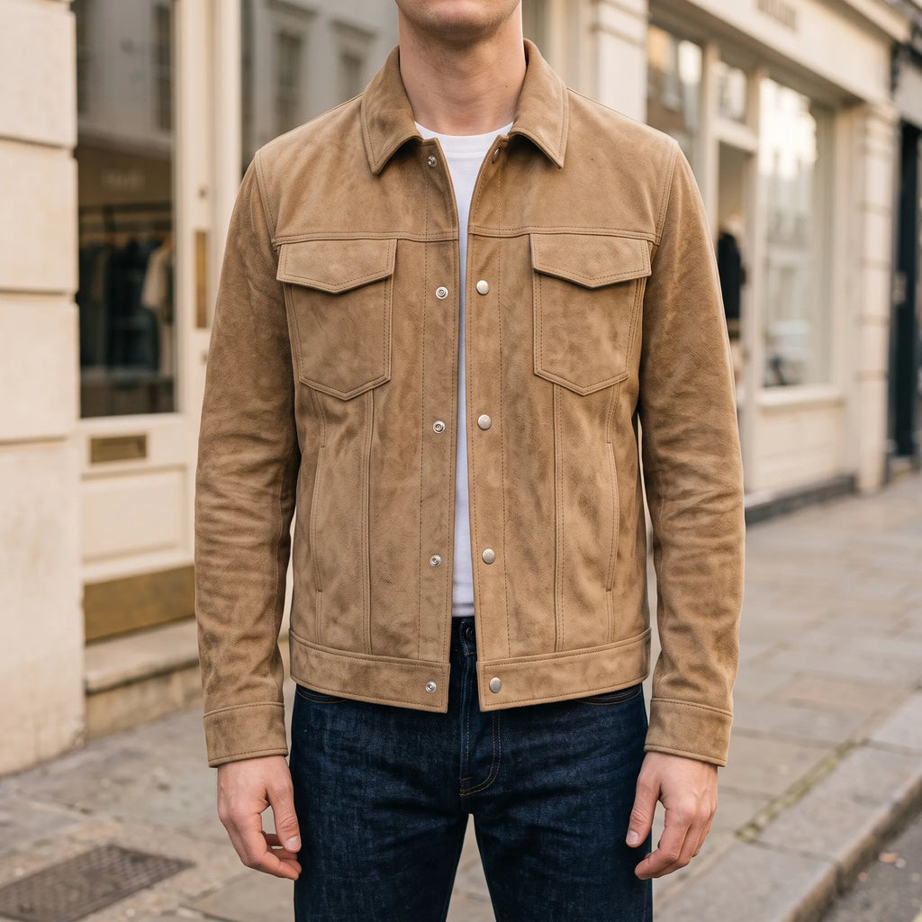 James  - Classic Collared Button Front Casual Jacket