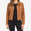 Joanne  - Women's Cropped Button-Up Trucker Jacket