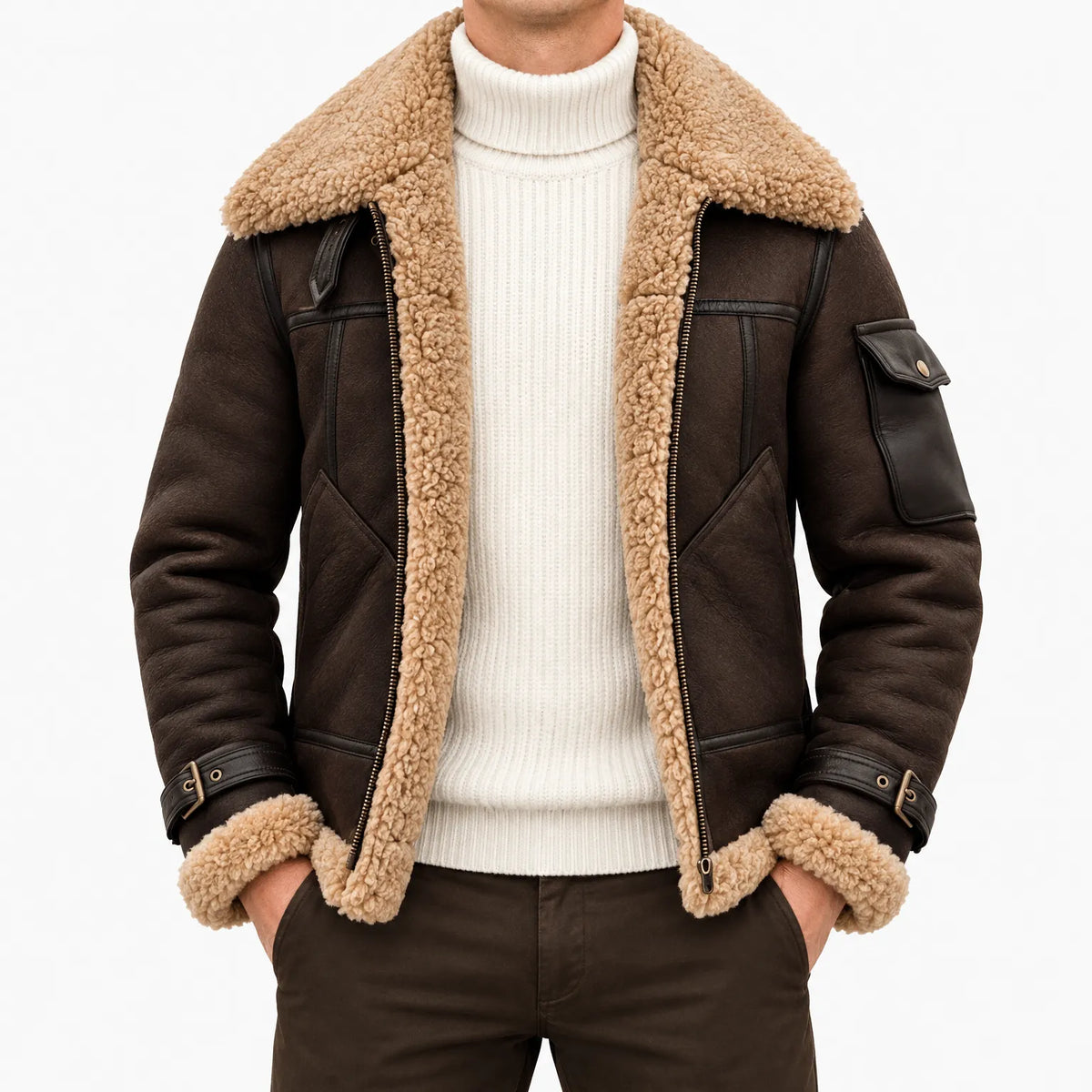 Jon  - Zip Front Aviator Flight Jacket
