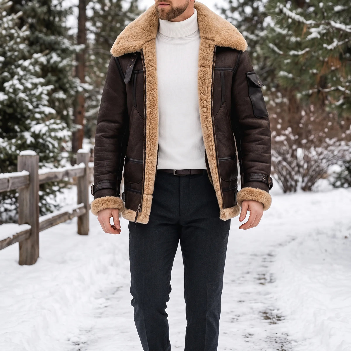 Jon  - Zip Front Aviator Flight Jacket