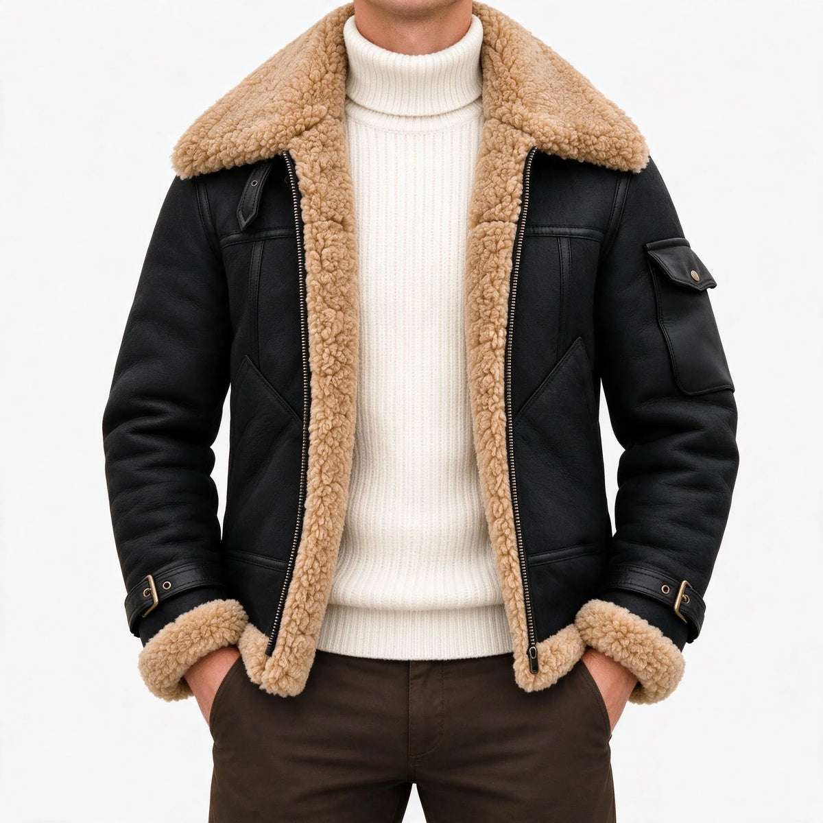 Jon  - Zip Front Aviator Flight Jacket