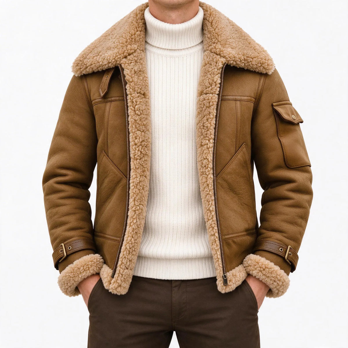Jon  - Zip Front Aviator Flight Jacket