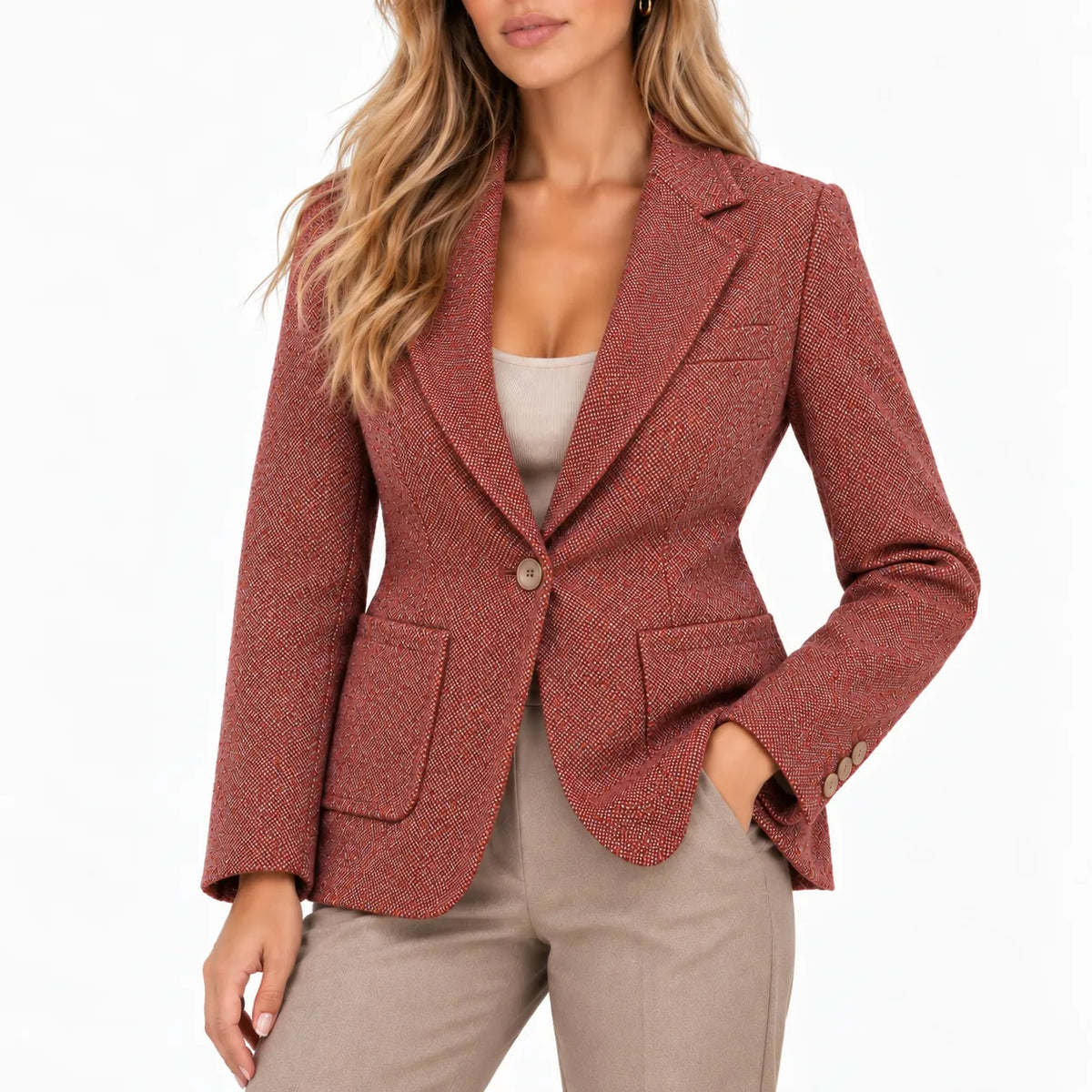 Julie  - Classic Single Button Tailored Blazer