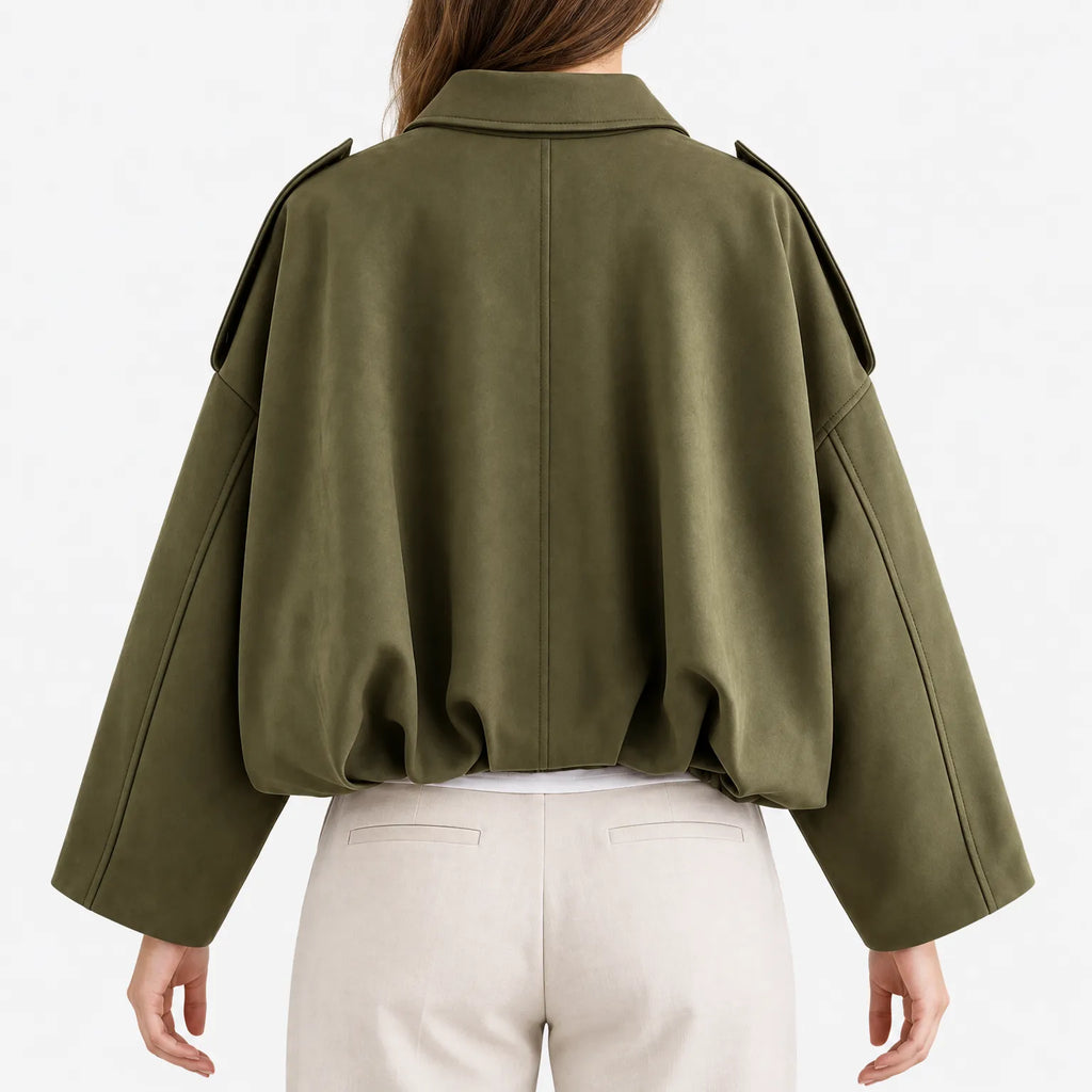 June - Drop-Shoulder Vintage Bomber Jacket 