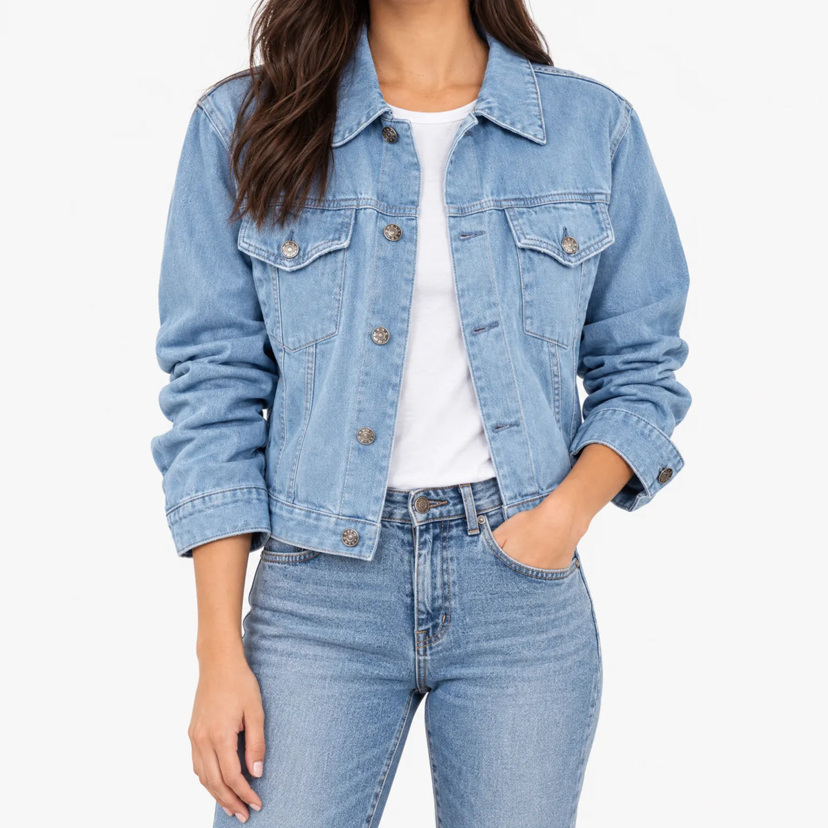 Laverne  - Classic Button Front Pointed Collar Jacket