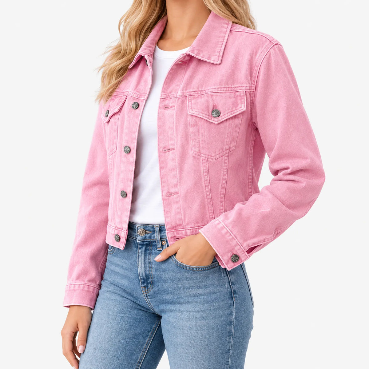 Laverne  - Classic Button Front Pointed Collar Jacket