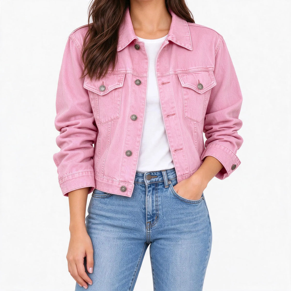 Laverne  - Classic Button Front Pointed Collar Jacket