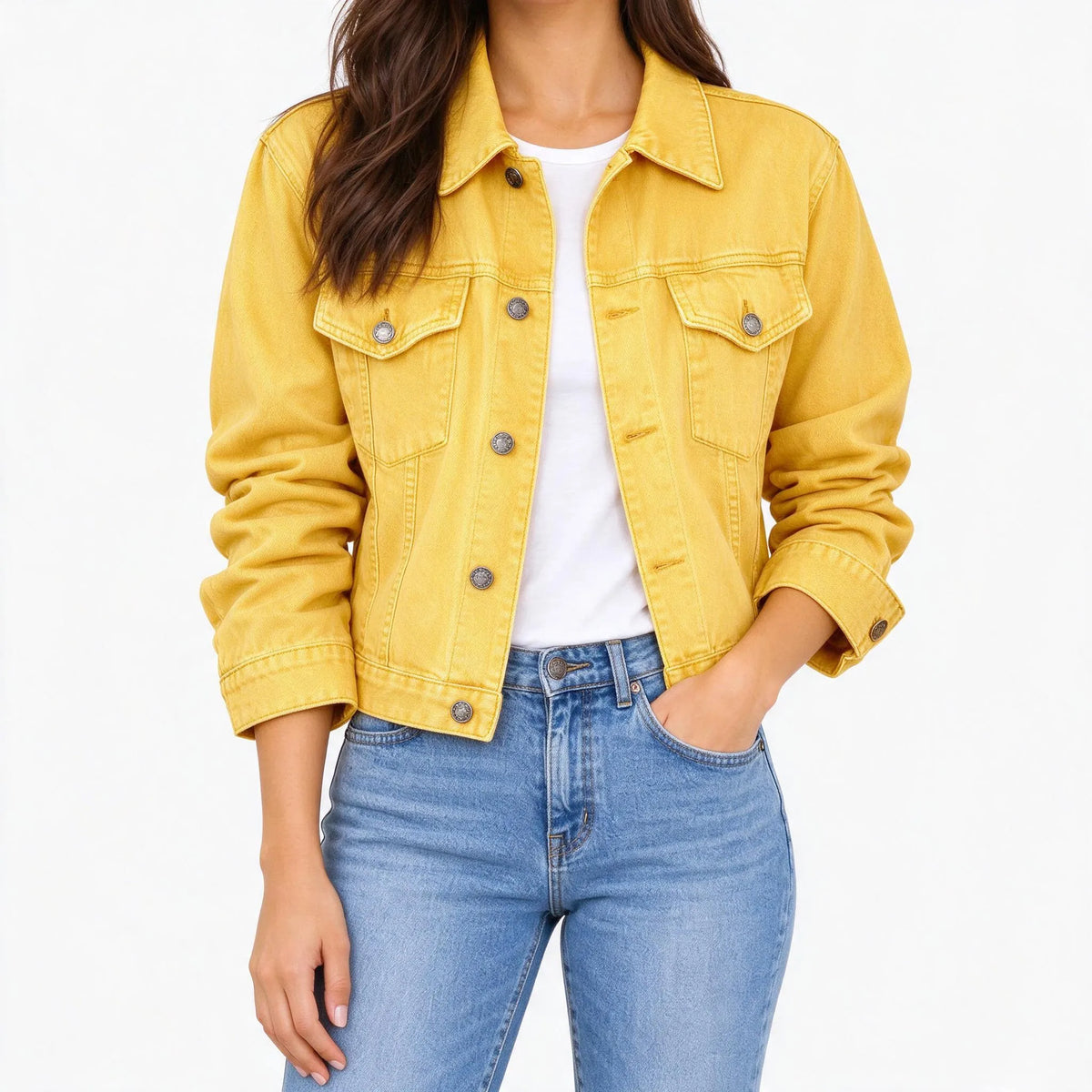Laverne  - Classic Button Front Pointed Collar Jacket