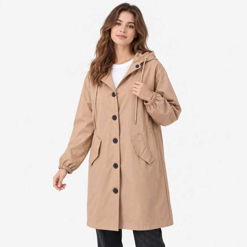 Louise  - Oversized Women's Hooded Rain Jacket