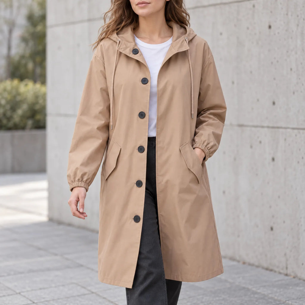 Louise  - Oversized Women's Hooded Rain Jacket