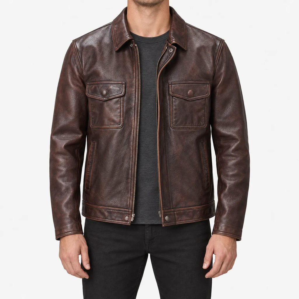Marion  - Rugged Field Leather Jacket
