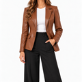 Marlowe - Tailored Faux Leather Blazer