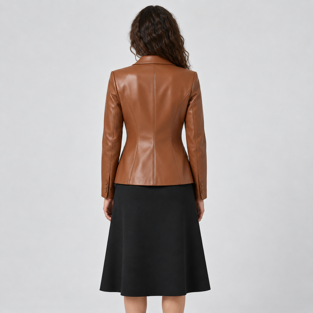Marlowe - Tailored Faux Leather Blazer