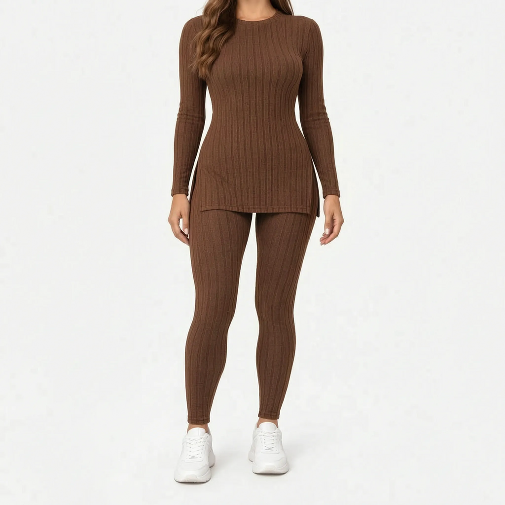 Megan- Ribbed Knit Two-Piece Set 