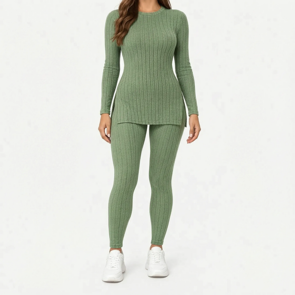 Megan- Ribbed Knit Two-Piece Set 