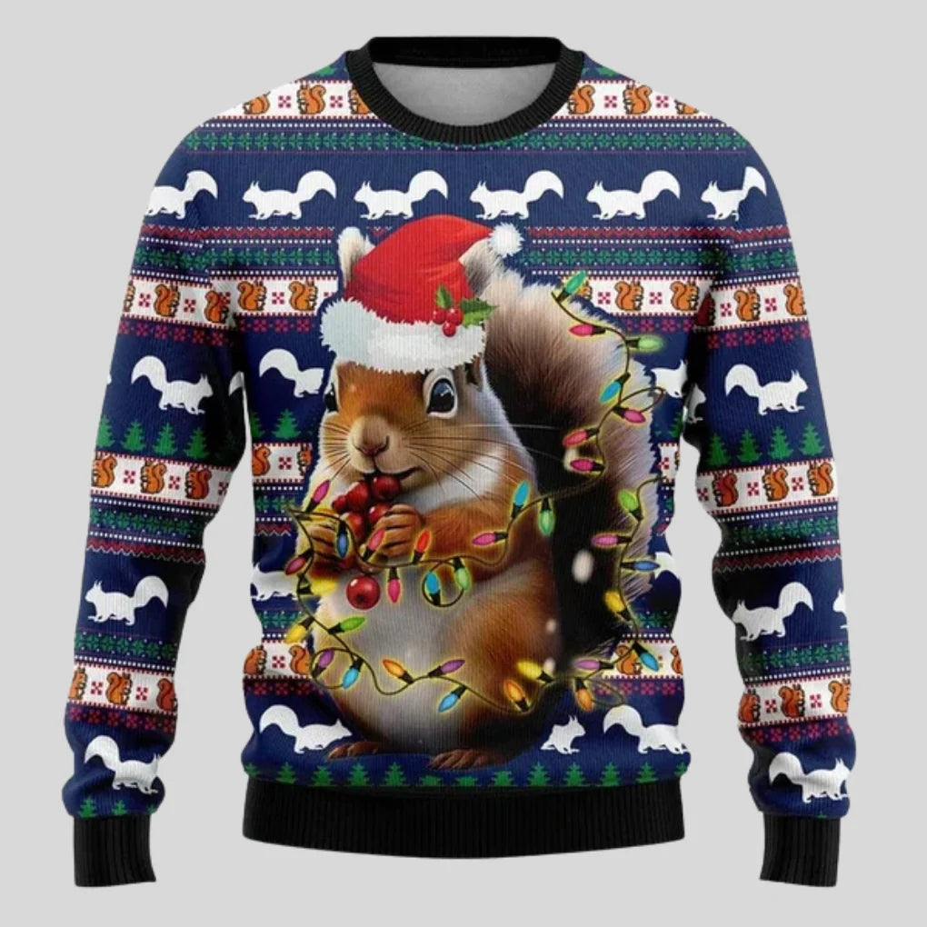 Men's Knit Cotton Christmas Sweater | Festive Polar Bear Design Casual Pullover 1