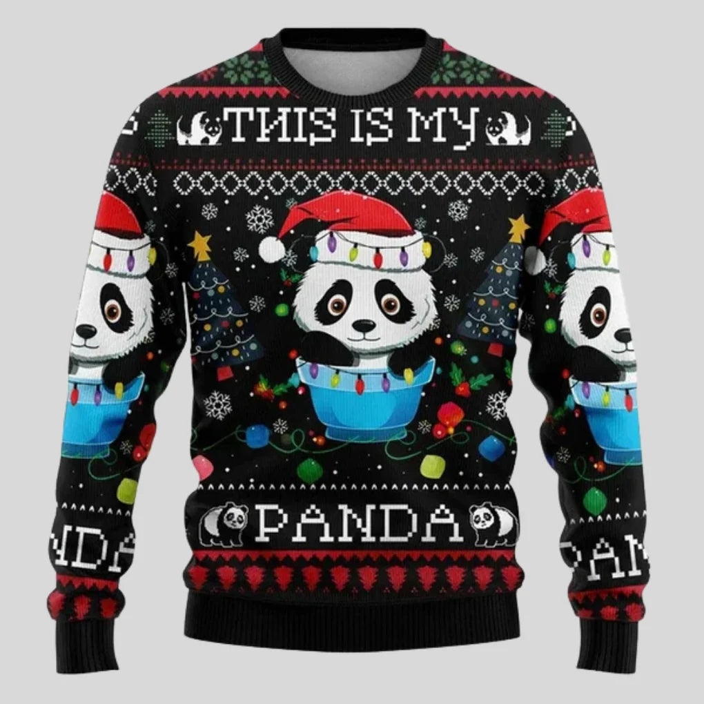 Men's Knit Cotton Christmas Sweater | Festive Polar Bear Design Casual Pullover 4