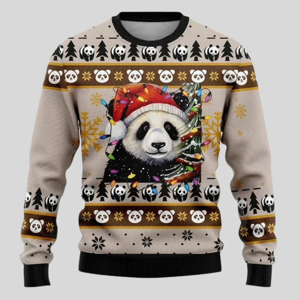 Men's Knit Cotton Christmas Sweater | Festive Polar Bear Design Casual Pullover 5