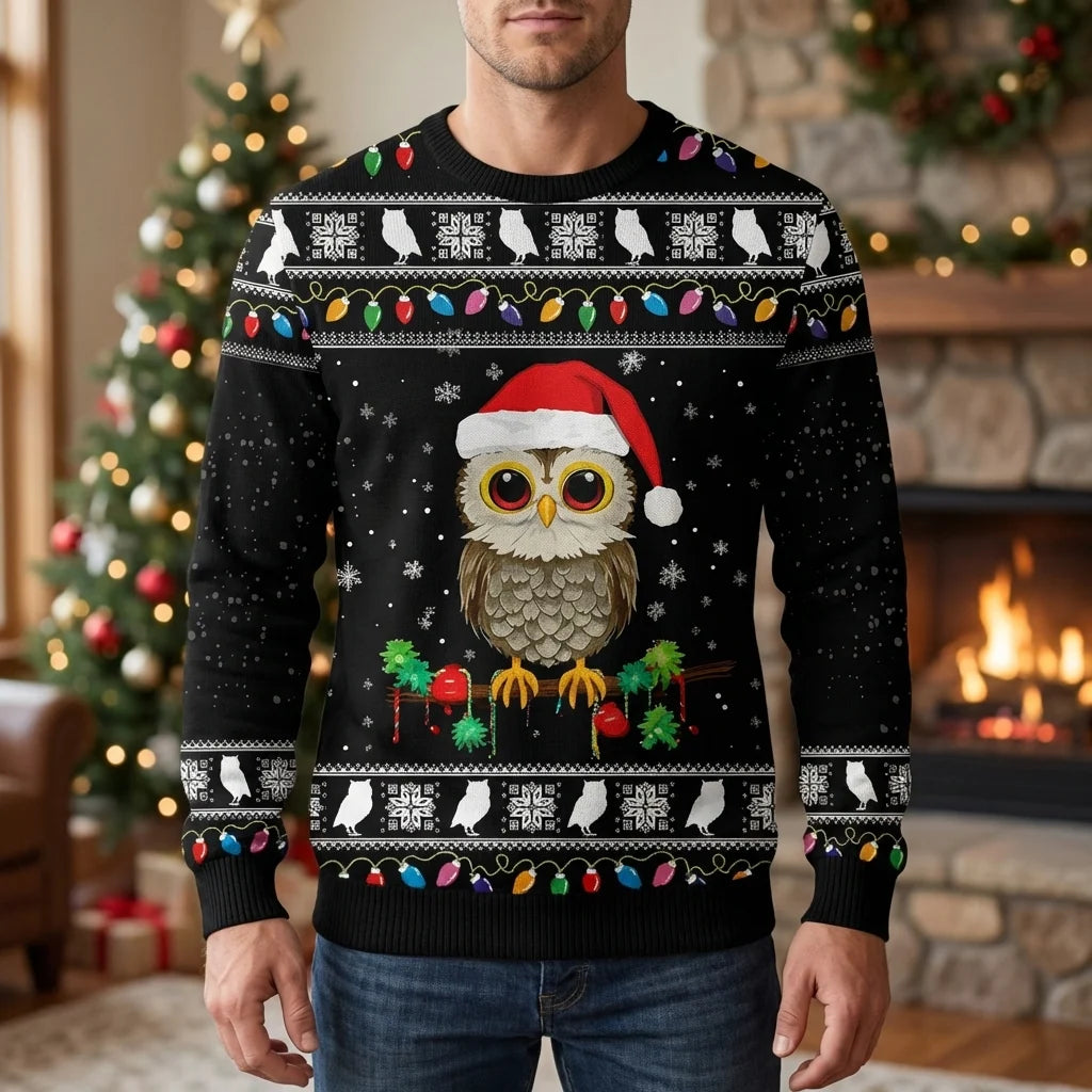Men's Knit Cotton Christmas Sweater | Festive Polar Bear Design Casual Pullover 6