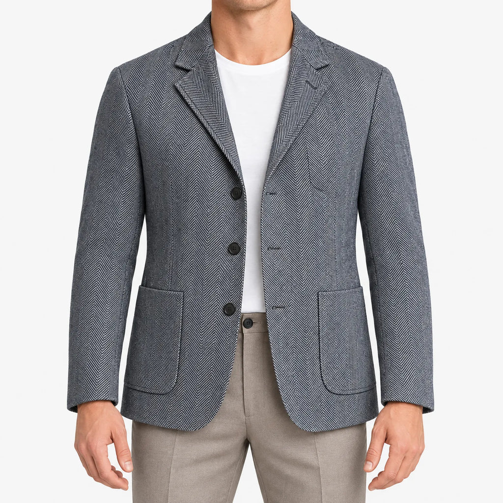 Miguel  - Slim Fit Herringbone Blazer