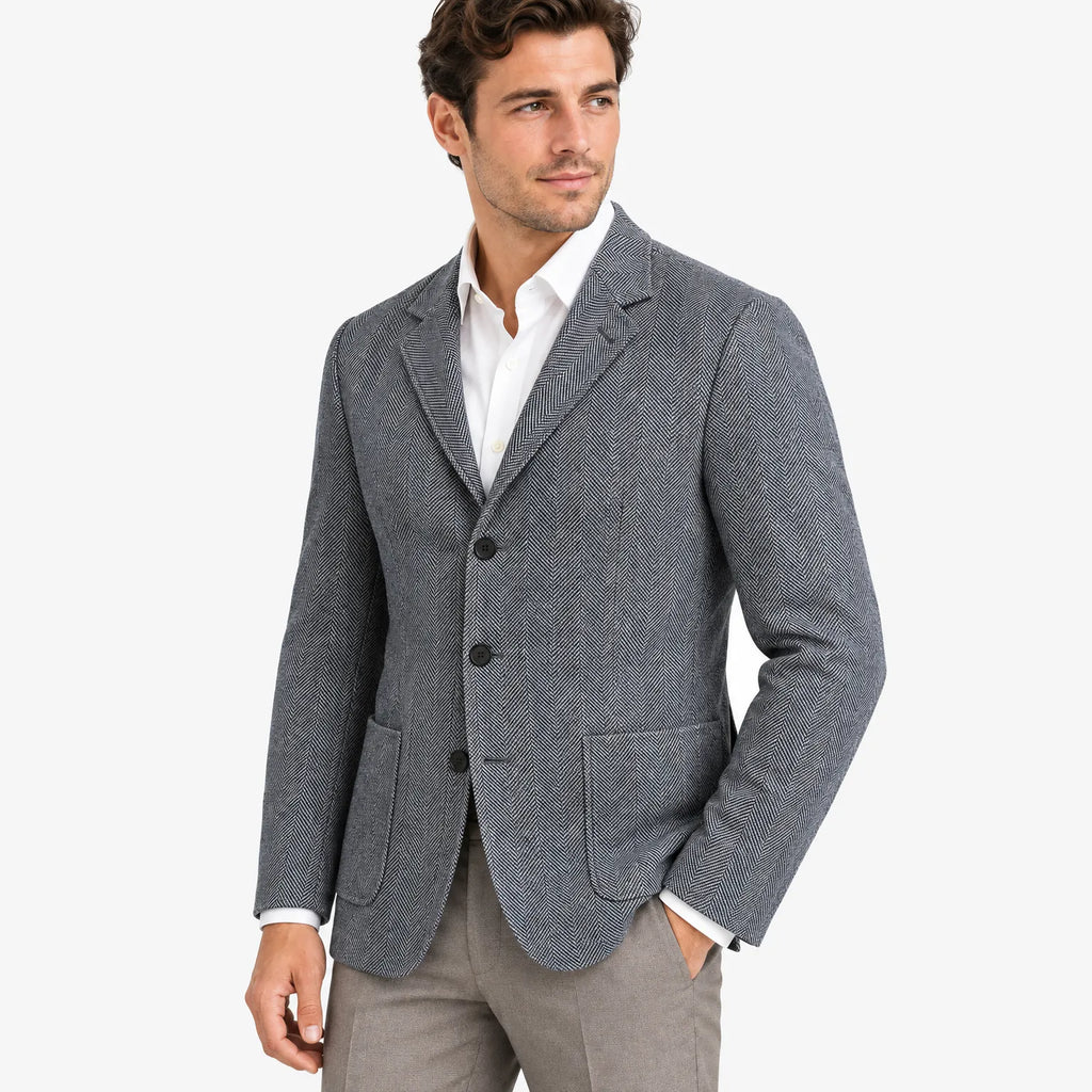 Miguel  - Slim Fit Herringbone Blazer