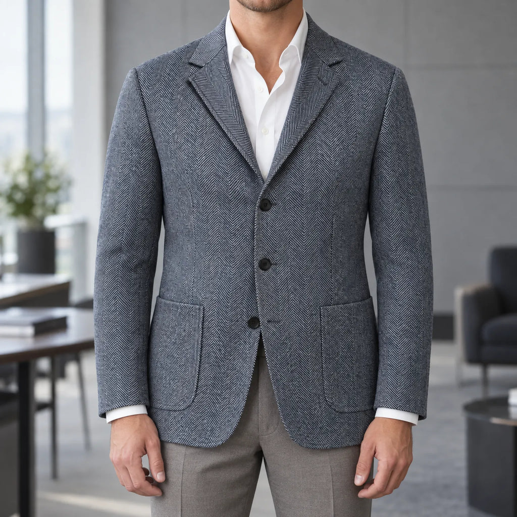 Miguel  - Slim Fit Herringbone Blazer