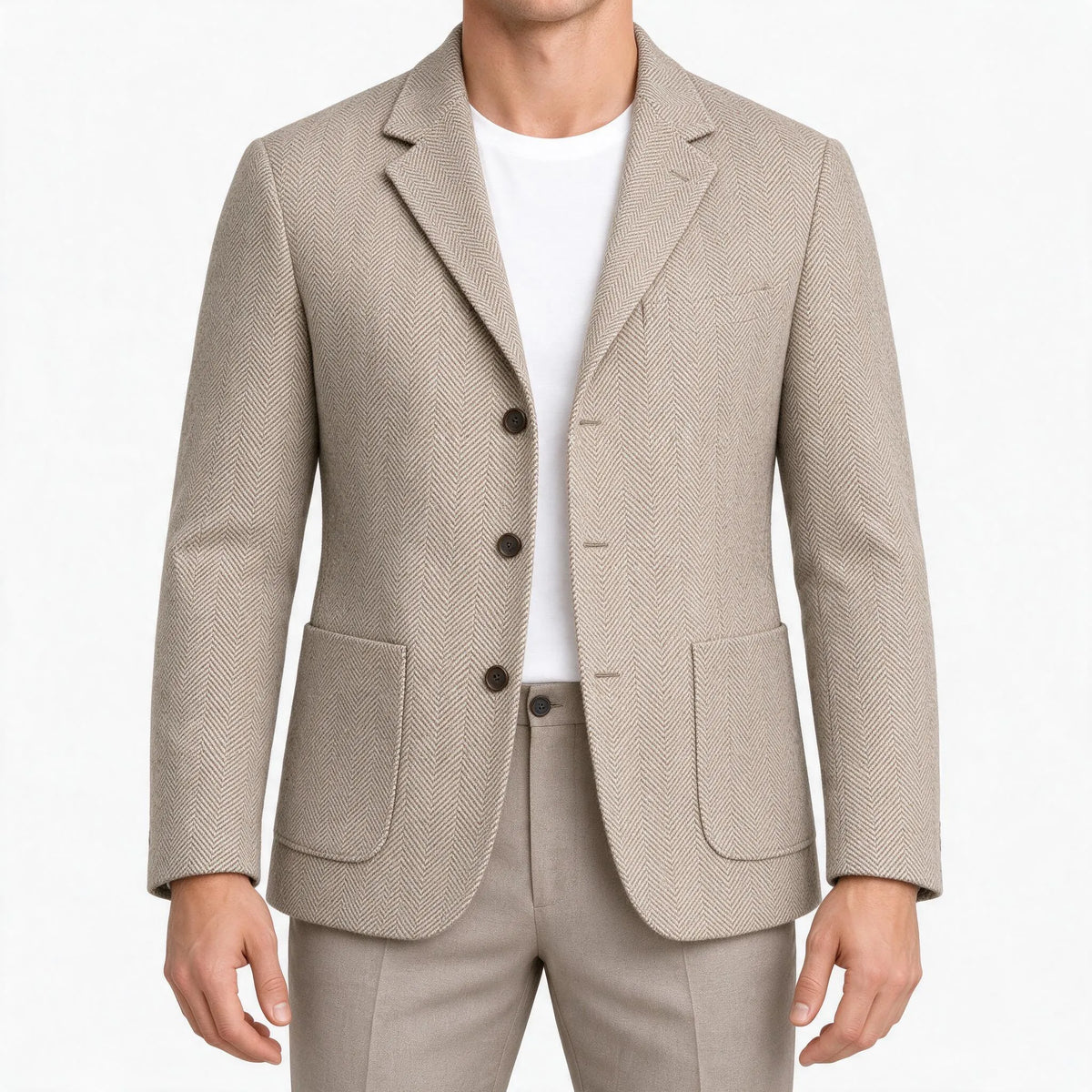Miguel  - Slim Fit Herringbone Blazer