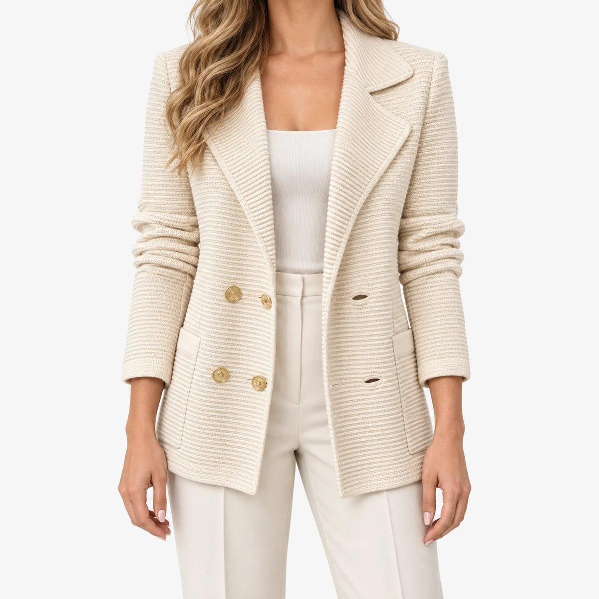 Muriel  - Ribbed Knit Blazer Jacket