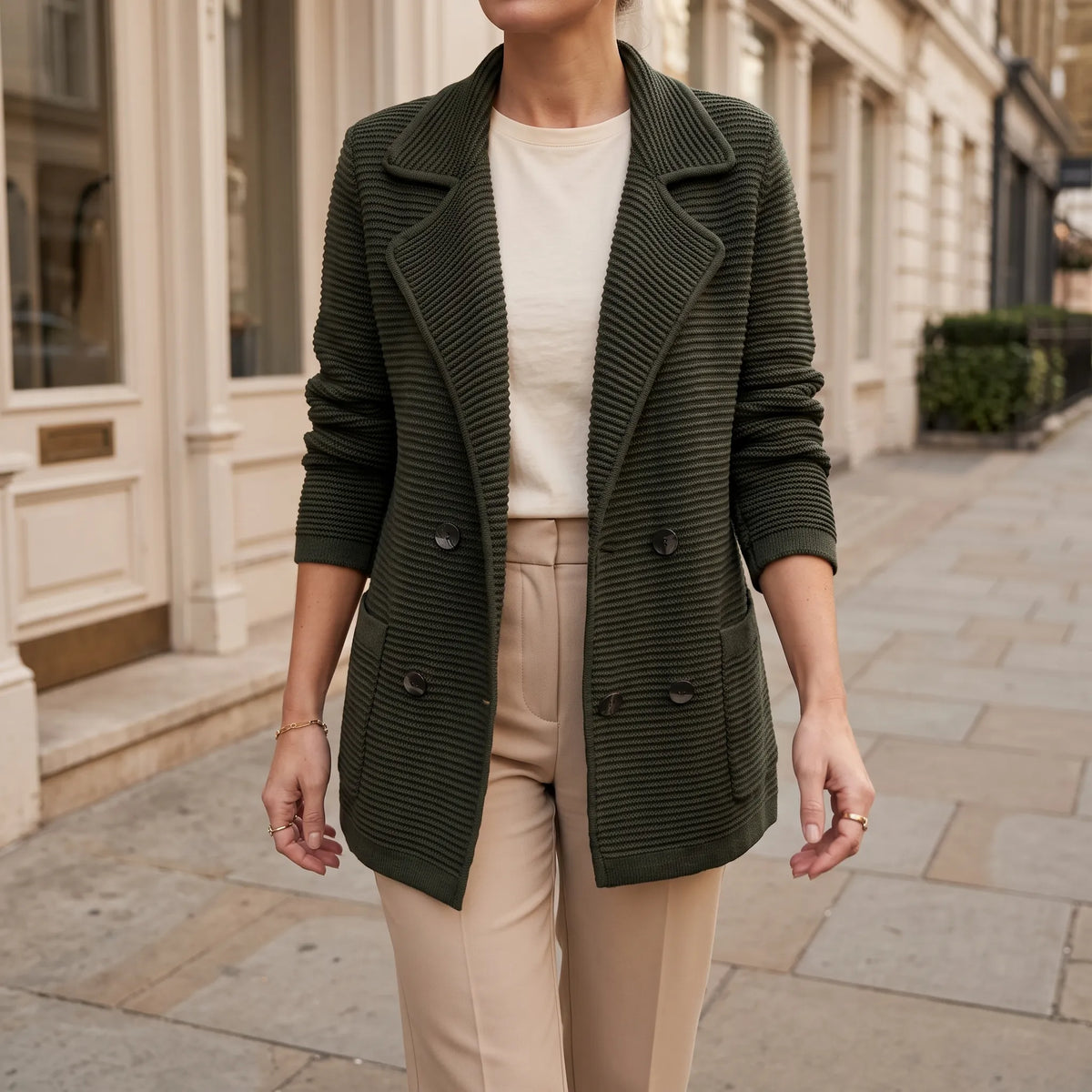 Muriel  - Ribbed Knit Blazer Jacket