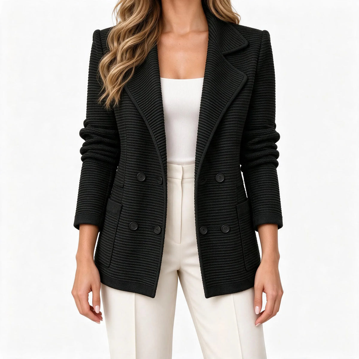 Muriel  - Ribbed Knit Blazer Jacket