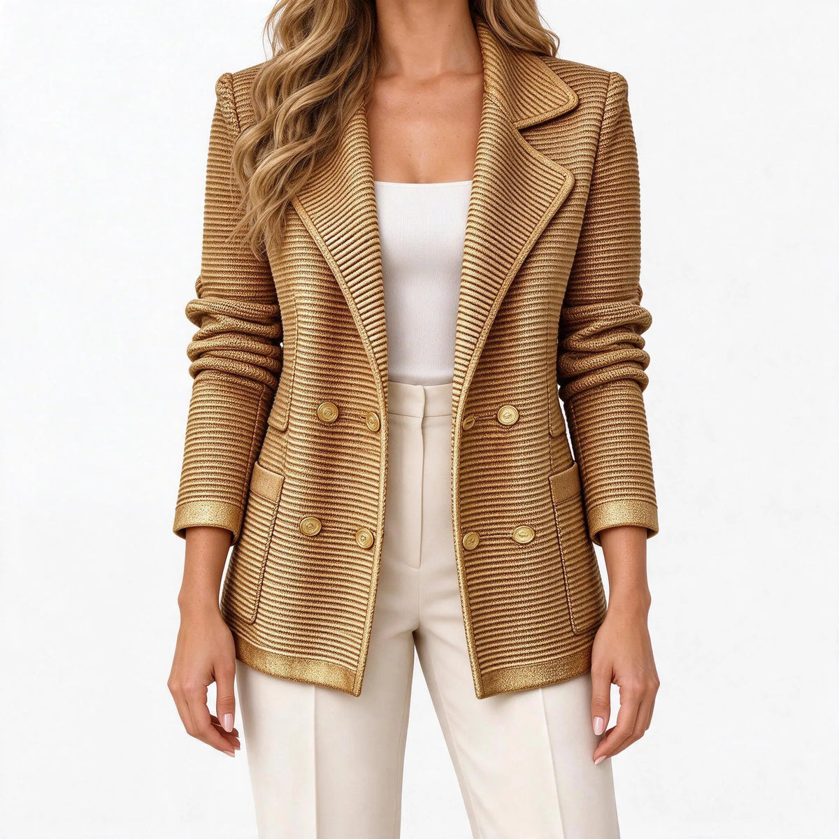 Muriel  - Ribbed Knit Blazer Jacket