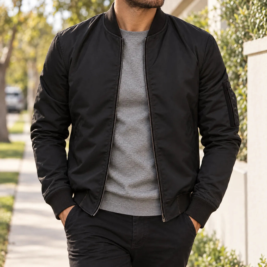 Myron  - Classic Zip-Up Bomber Jacket