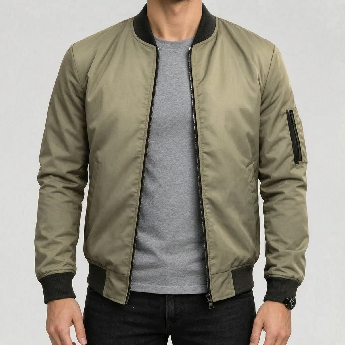 Myron  - Classic Zip-Up Bomber Jacket