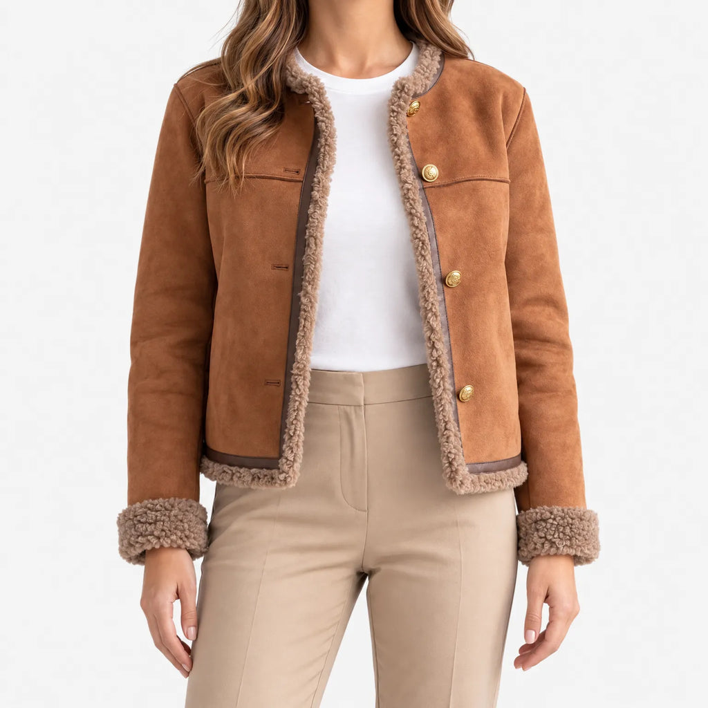 Natasha  - Short Textured Button Front Jacket