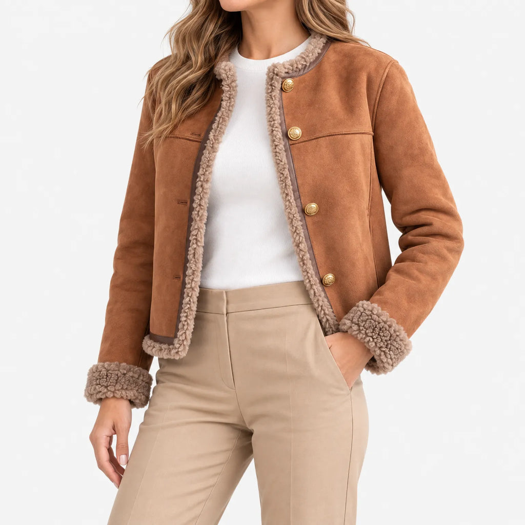 Natasha  - Short Textured Button Front Jacket