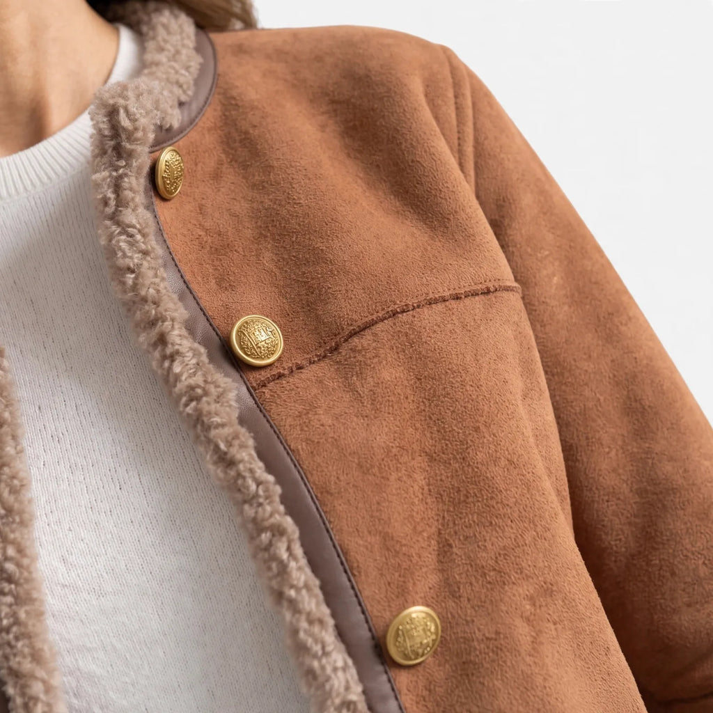 Natasha  - Short Textured Button Front Jacket