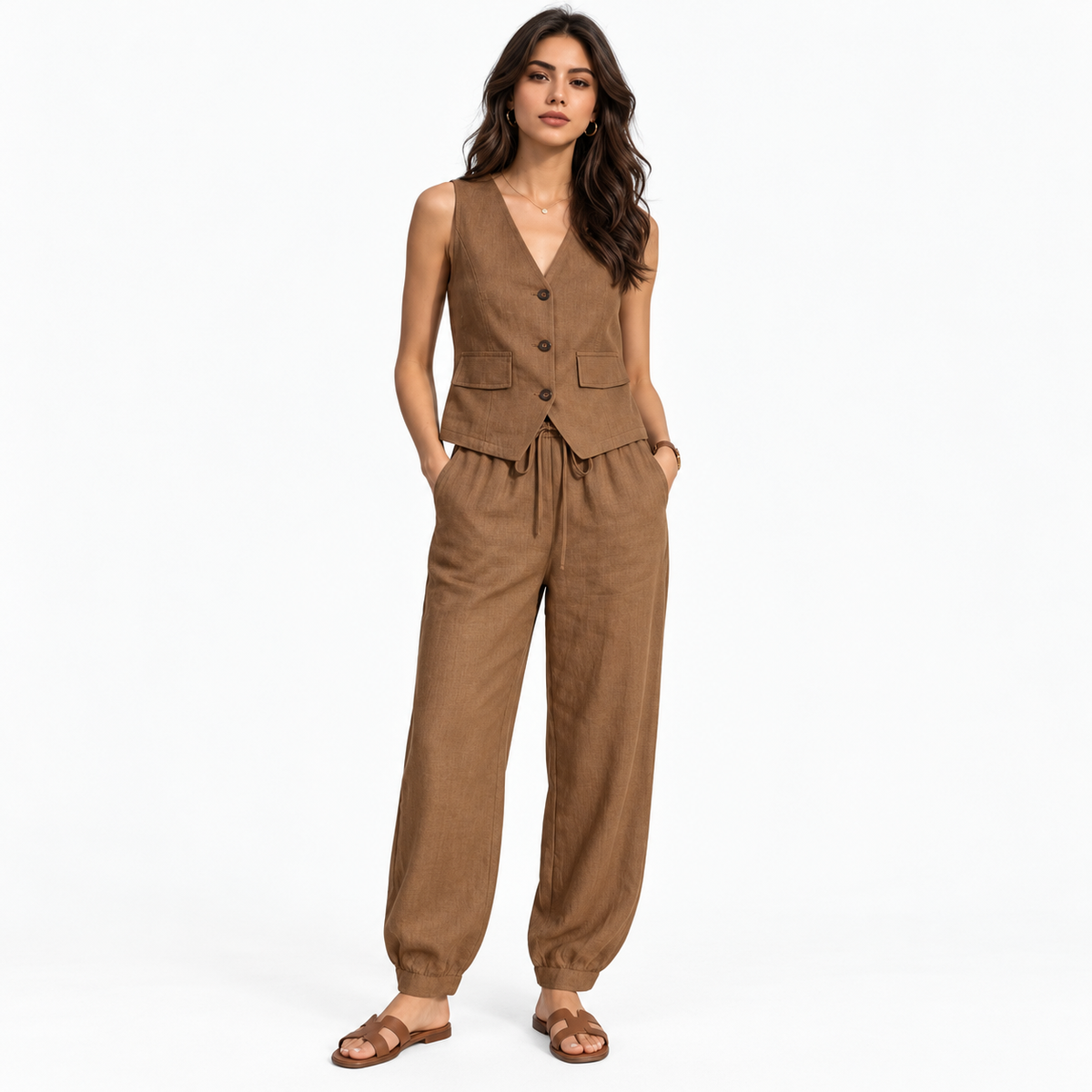 Nerissa – Tailored Linen Two-Piece Set