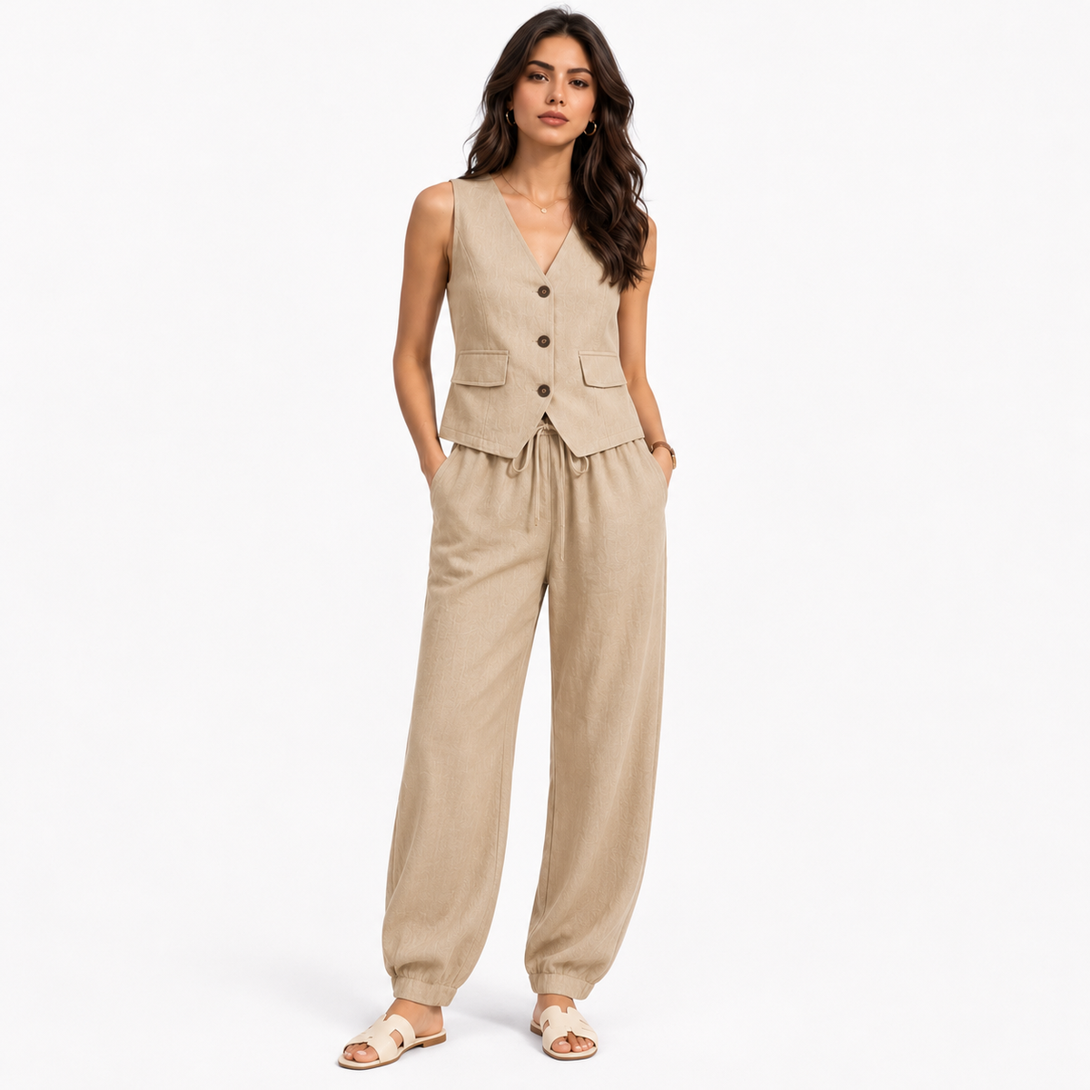 Nerissa – Tailored Linen Two-Piece Set